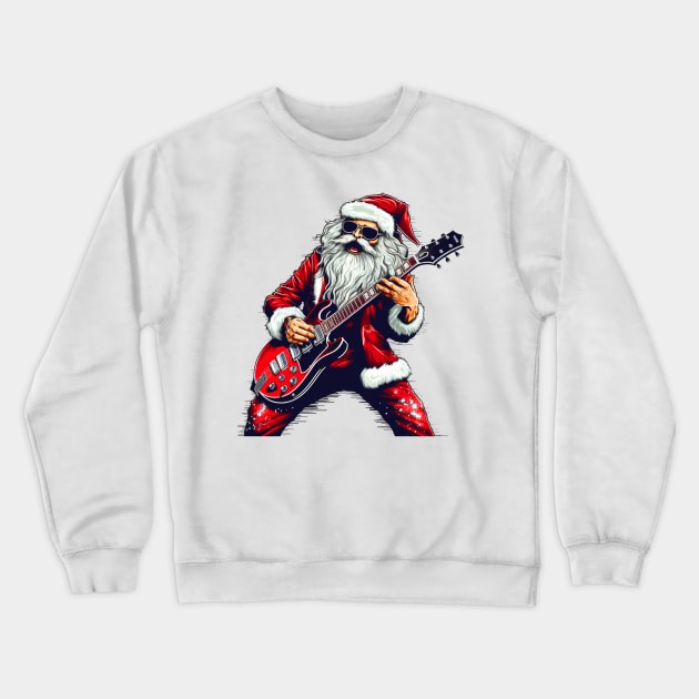 Guitar Santa Crewneck Sweatshirt by MZeeDesigns